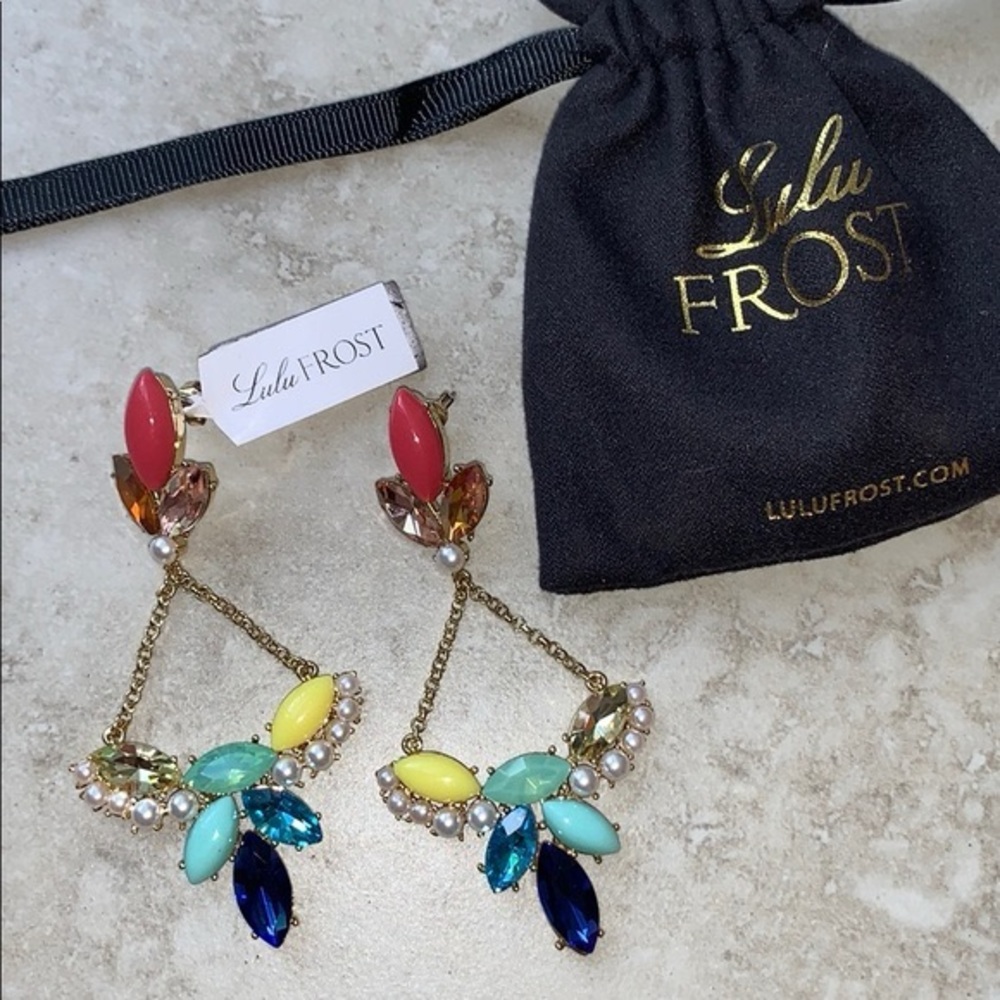 Lulu Frost Rainbow Crystal Chandelier Earrings
